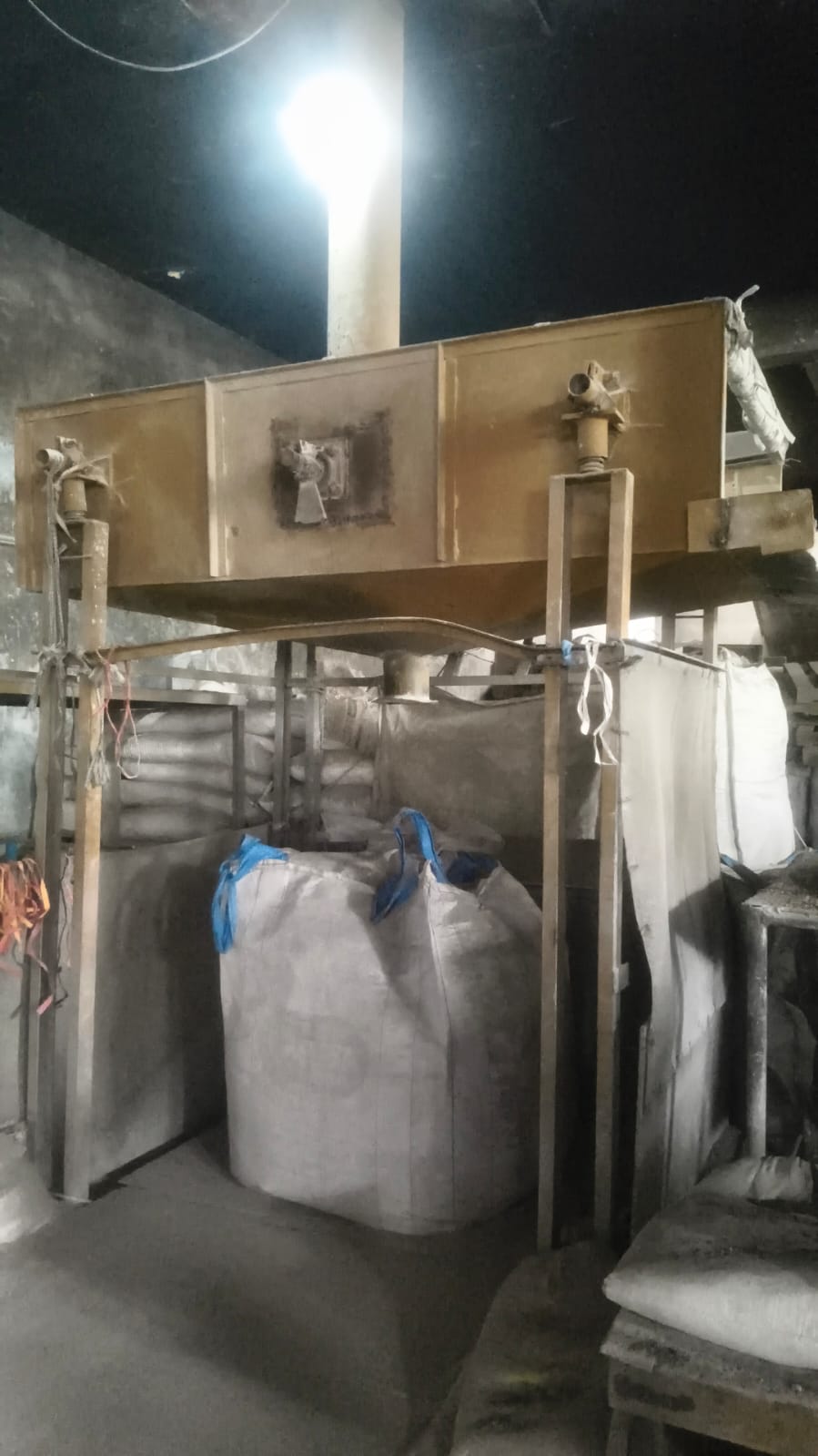 Bagging station filling a bulk bag beneath a hopper at the Kolkata plant