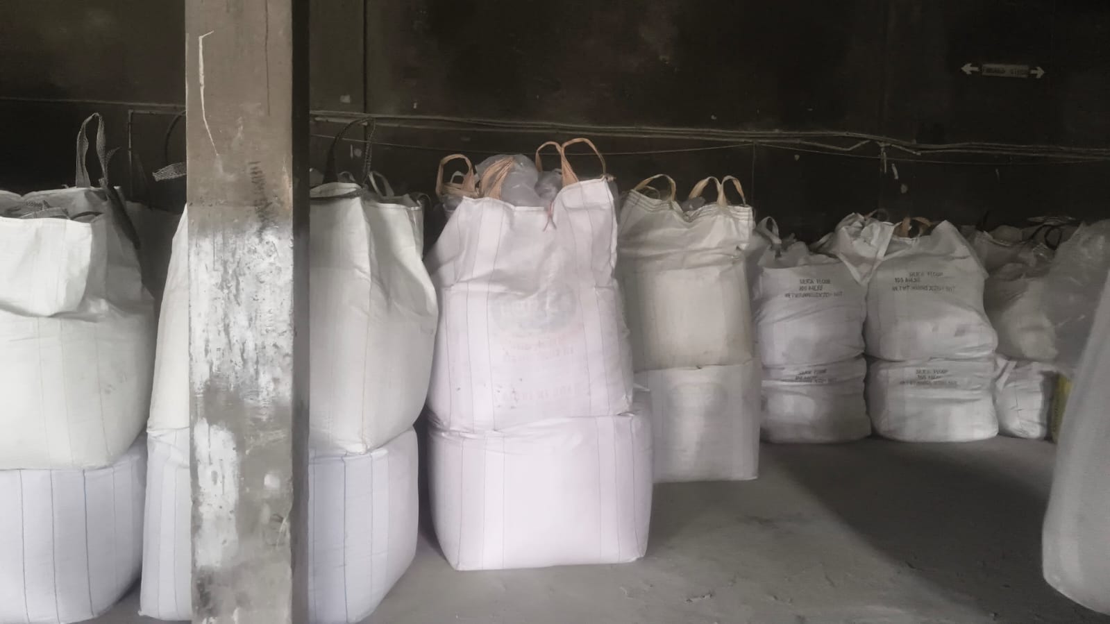 Bulk bags of finished material stored at the Nagpur plant